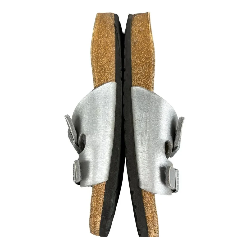 Birkenstock Women’s Silver Two-Strap Sandals